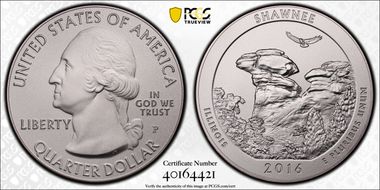 2016-P 25C Shawnee NP 5 oz Silver SP69