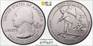 2016-P 25C Fort Moultrie NP 5 oz Silver SP69