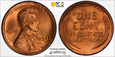 1944-S 1C MS66RD
