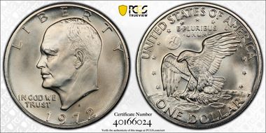 1972-S $1 Silver MS68