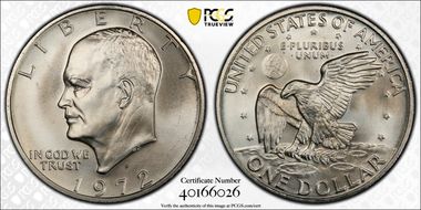 1972-S $1 Silver MS67