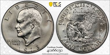 1973-S $1 Silver MS67