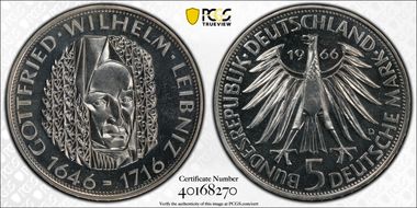 1966-D 5 Mk Leibniz J-394 PR67