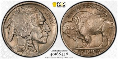 1919 5C 2 Feathers AU53