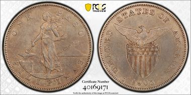 1905-S Peso Allen-16.06a Straight Serif XF45