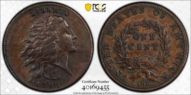 1793 1C Wreath, Vine and Bars XF45BN