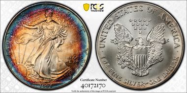 1993 $1 Silver Eagle MS68