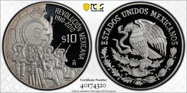 2010-Mo 10 Peso Revolutionaries PR67DCAM