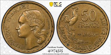 1954 50 Fr Gad-880 F-425 AU55