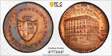 1797 Tk 1D DH-92a Middlesex London and Westminster MS64RB