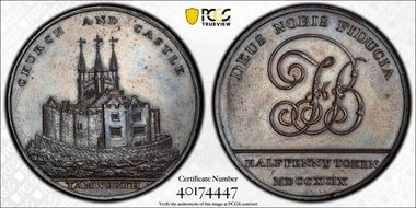 1799 Tk 1/2D DH-23 Staffordshire, Tamworth MS63BN