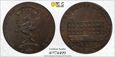 1793 Tk 1/2D DH-1 Kirkcudbrightshire Gatehouse MS63BN