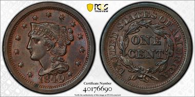 1849 1C Newcomb 16 MS63BN