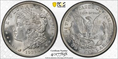 1921 $1 Morgan MS65