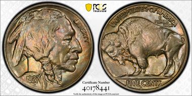 1927-S 5C 2 Feathers FS-401 MS63