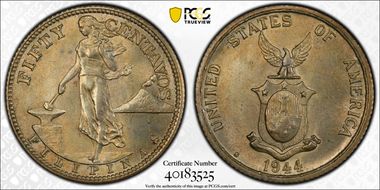 1944-S/S 50C Allen-15.01a AU58