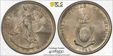 1944-S 50C KM-183  Ag MS63