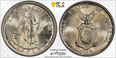 1945-D 10C Allen-9.05b Doubled Die MS65+