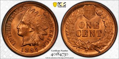 1897 1C MS65RD