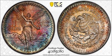 1983-Mo Onza Libertad Ag MS67