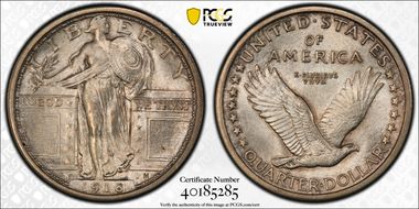 1916 25C Standing Liberty MS65FH