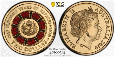 2019-C $2 100 Years of Repatriation Colorized MS68