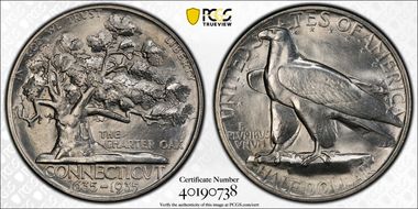 1935 50C Connecticut MS63