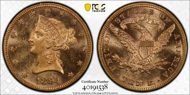 1894 $10 MS62