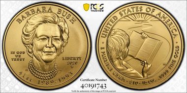 2020-W $10 Barbara Bush First Strike MS70