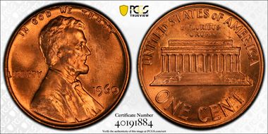 1960 1C Large Date MS66RD