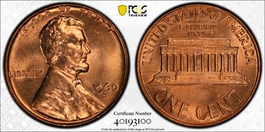 1960-D 1C Small Date MS66RD