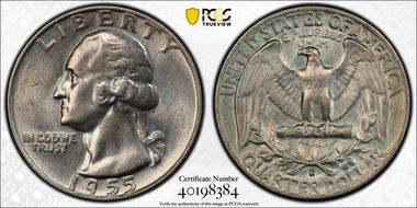 1955-D 25C AU55