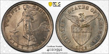 1929-M 20C Allen-11.19b Tripled 2 MS63