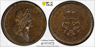 1723 Penny Rosa Americana MS62