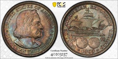 1893 50C Columbian MS64