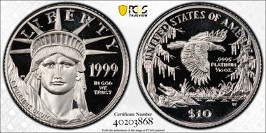 1999-W $10 Statue of Liberty PR69DCAM