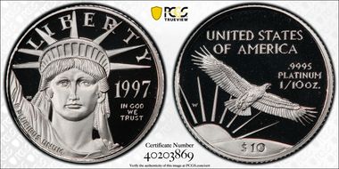 1997-W $10 Statue of Liberty PR69DCAM