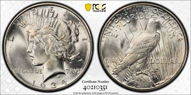 1934-D $1 MS65+
