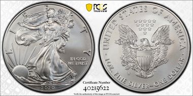 2020-W $1 Burnished Silver Eagle SP69