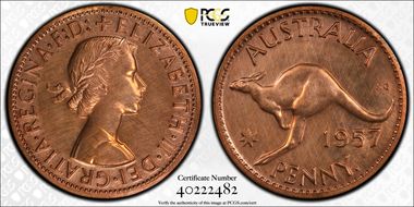 1957 Y. (p) 1D Matte PR61RB