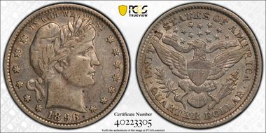 1896 25C VF35