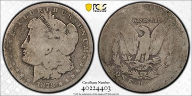 1878 7/8TF $1 VAM 41A, 7/4 Weak AG3