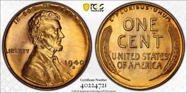 1940-S 1C MS67+ RD