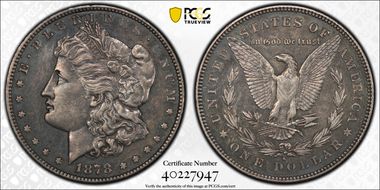 1878-S $1 VAM 56 Long Arrow Shaft AU55