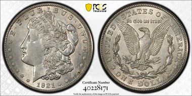 1921-S $1 VAM 1B-4 Thorn Head MS62