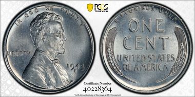 1943-S 1C MS67