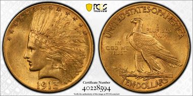 1913 $10 MS62