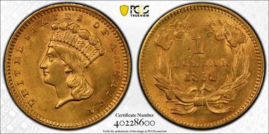 1858 G$1 AU58