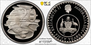 2016 20C 50 Yrs Decimal Currency PR70DCAM