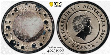 2017 5C Planetary Coins Mercury Colorized MS70